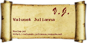 Valusek Julianna névjegykártya
